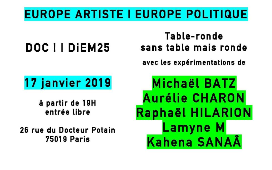 Europe artiste, Europe politique – Table Ronde