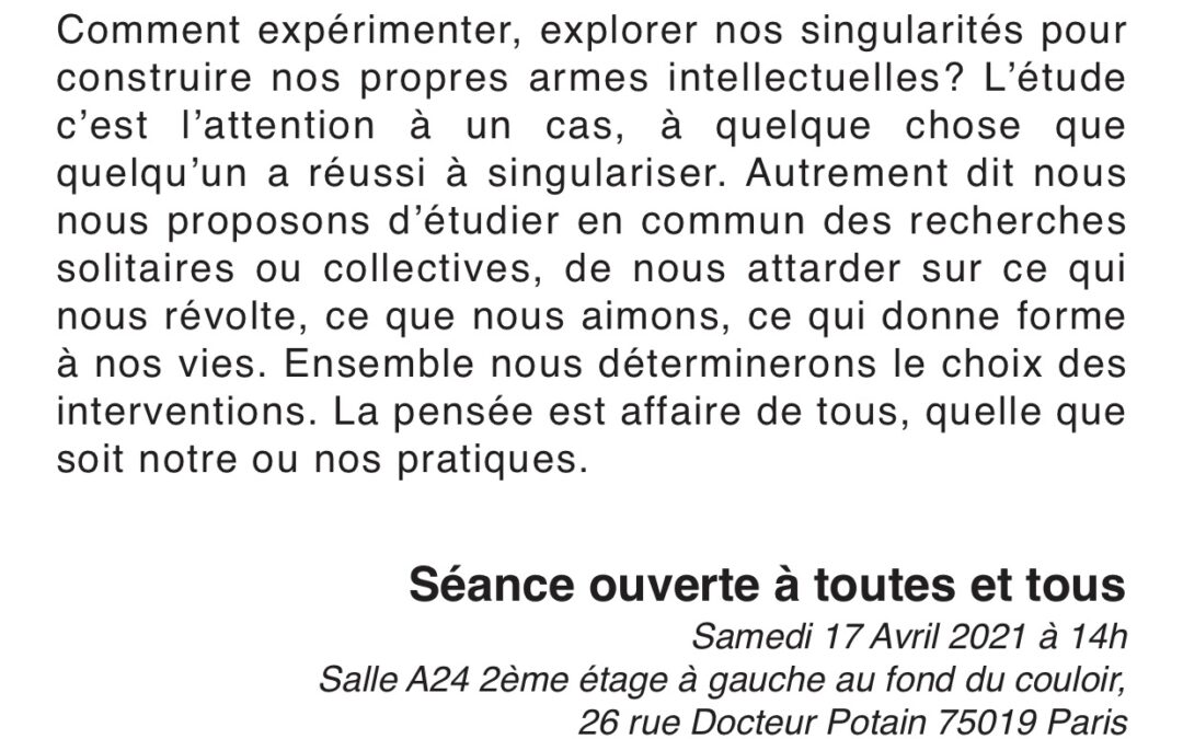 Savoirs Déconfinés – Atelier de travail
