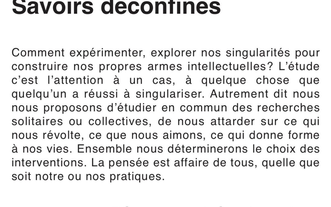 Savoirs Déconfinés n°2